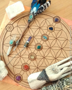 FLOWER OF LIFE  &amp; CHAKRA - Crystal Grid